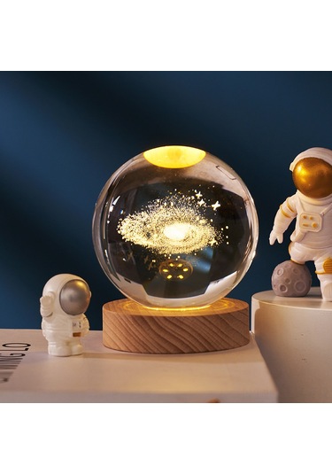 Xindoker Satürn 3d Lazer İç Gravürlü Kristal Top 6cm + Beyaz Taban, Sıcak Işık, Öğrenci Mezuniyet Hediyesi, Dekoratif Gece Lambası Gösterildiği Gibi