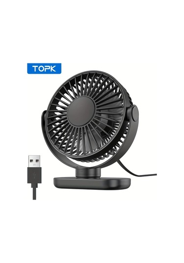Boatshop1 Topk Kişisel Usb Klipsli Siyah Masa Fanı Fırçasız Motor Sessiz Güçlü Hava Akışı Taşınabilir Mini Fan Yatak Ofis Rv
