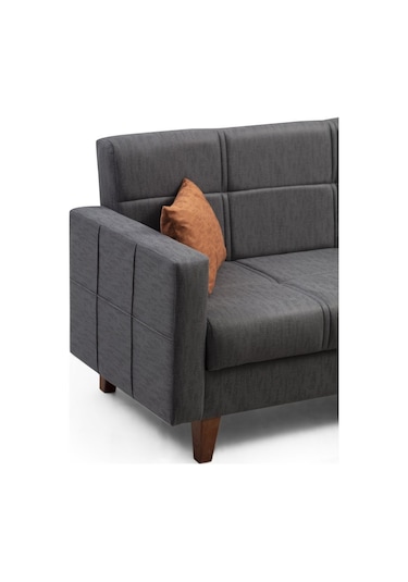 Minarmobilya Polya Sandıklı Bazalı L Köşe Koltuk - Koyu Gri