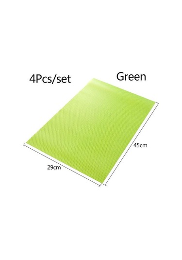 Yeşil 4 Adet Buzdolabı Pedi Antibakteriyel Zehirli Küf Nem Pedi Su Geçirmez Buzdolabı Paspasları Yeşil