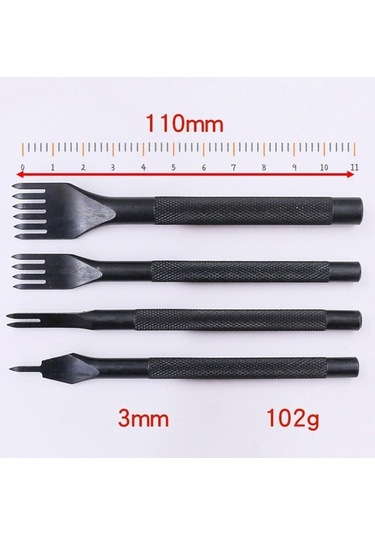 Trendooze Zımbalar Seti Sanatları Punch Prong El Dikiş Deri Delik Aracı Adet 6 4 4 3mm 2 1 Ap