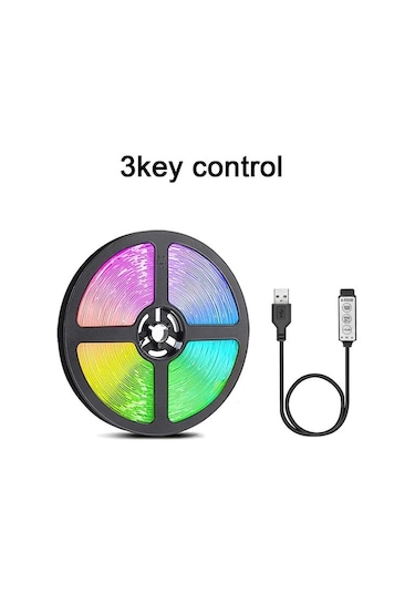 Uzaktan Kumanda Rgb5050 Müzik Sync Esnek 5 V Lamba 3key-15m