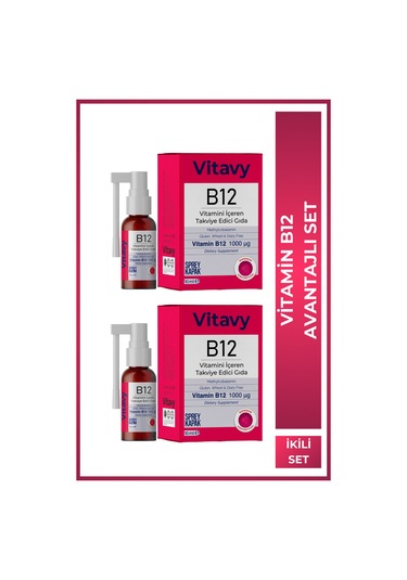 Vitavy Methylcobalamin B12 Vitamini Sprey 1000 Mcg 75 Puff 2 x 10 ML