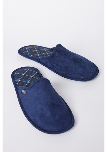 AC&Co / Altınyıldız Classics Erkek Lacivert-mavi Twigy Yumuşak Taban Ev Terliği Damat Çeyiz Lacivert - Mavi