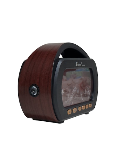 Ultratekno Fp-535 El Fenerli Büyük Boy Nostaljik Radyo Fm Ahşap Şömine Görünümlü Bluetooth Hoparlör