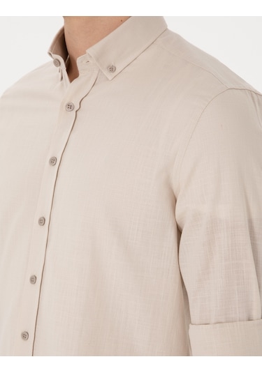 Pierre Cardin Erkek Bej Gömlek Desenli 50307025-vr011 Bej