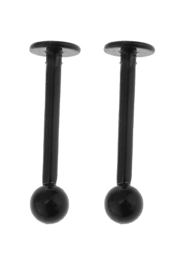 Suntek 16 Adet 16g Kavisli Halter Spike Burun Göbek Kaş Siyah Siyah