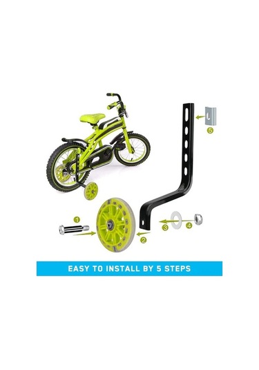 Ebitda Xindoker 12-20 İnç Bisikletler İçin Ayarlanabilir Eğitim Tekerlekleri - Sessiz Denge Tekerleği Seti Sarı/ Sarı