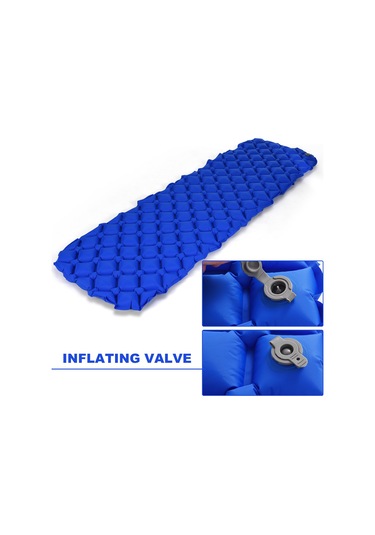 Springsun Tomshoo Nilon Materyal Tpu Hava Yastığı Ultra Hafif Tek Kişilik Kamp Matı Kondisyonlu 190x58x6cm Mavi Dikdörtgen Çok Renkli