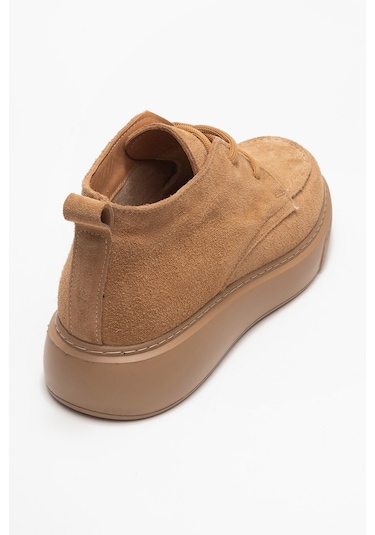 Lılya Toprak Süet Hakiki Deri Kadın Chukka Bot Toprak