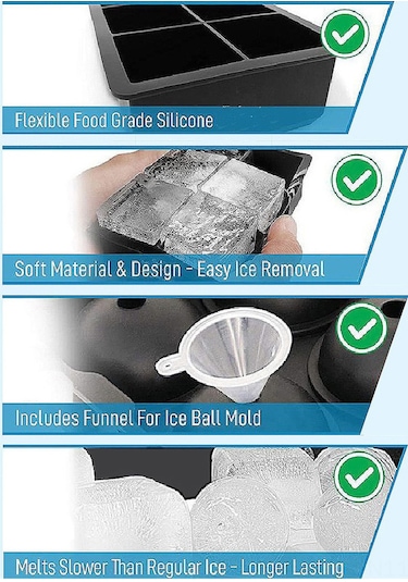 Ranyeek Gıda Kalitesi Silikon Buzluk Kutu, 6 Bölmeli Kapaklı, Çok Amaçlı Buz, Puding, Çikolata Kare Buzluk Kase Çok Renkli