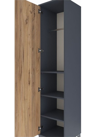 Hyperion Dolap 3 Raflı Tek Kapaklı Tek Askılı 44x44x195 Antra... Antrasit