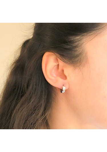 FerizZ 316L Çelik 3MM Halka Küpe UNK-687 Beyaz