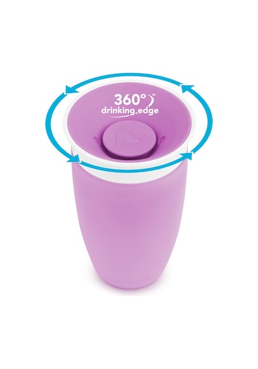Munchkin Mucize 360° Alıştırma Bardağı, 12 Ay+, 296 ML Mor