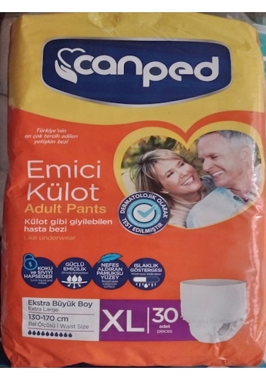 Emici Külot Canped Hasta Bezi Xlarge 30'lu 130 Cm 170 Cm