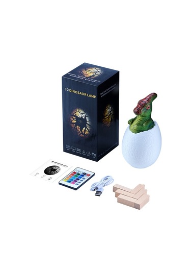 Sones Parasaurolophus Şekli Yaratıcı Dokunmatik 3d Dekoratif Gece Lambası, 16 Renkli Okşama Uzaktan Kumanda Versiyonu Çok Renkli