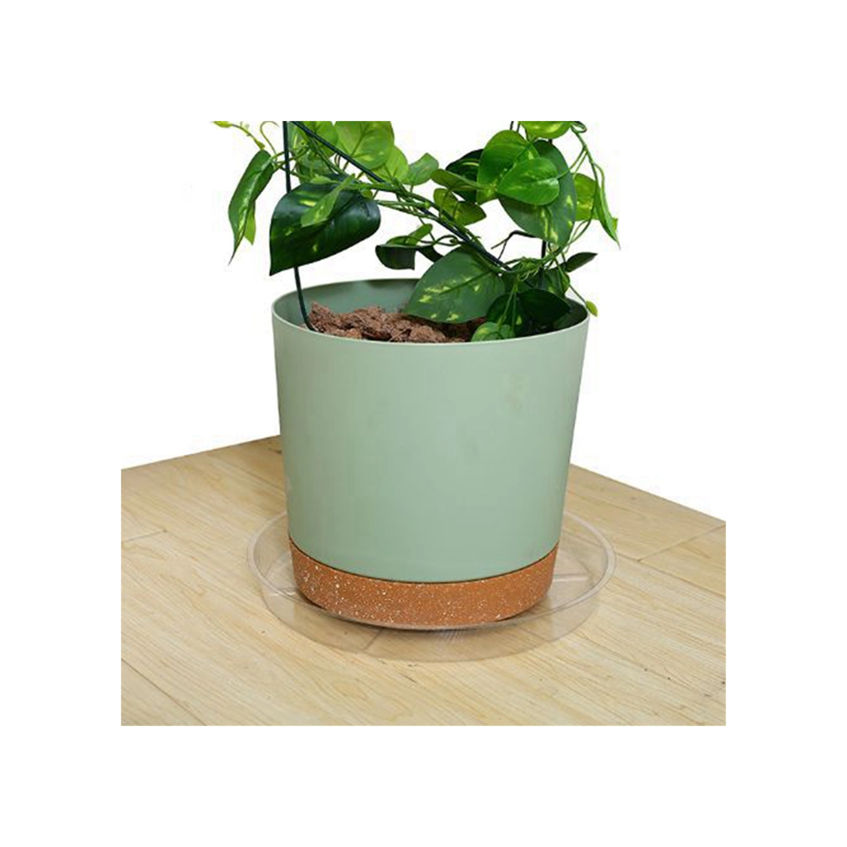 Kosona 4 Adet 12 İnç Yuvarlak Şeffaf Plastik Bitki Tepsisi - Derin Tasarım Su Ve Toprak Toplama, Dış Ve İç Kullanım, Zemin Koruma