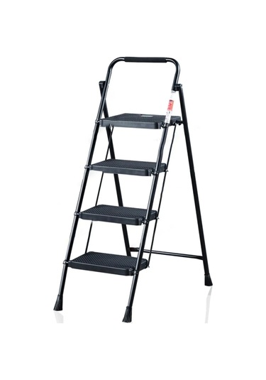 Perilla 51404 Stepla Geniş 4 Basamaklı Katlanır Merdiven Eurotower Siyah