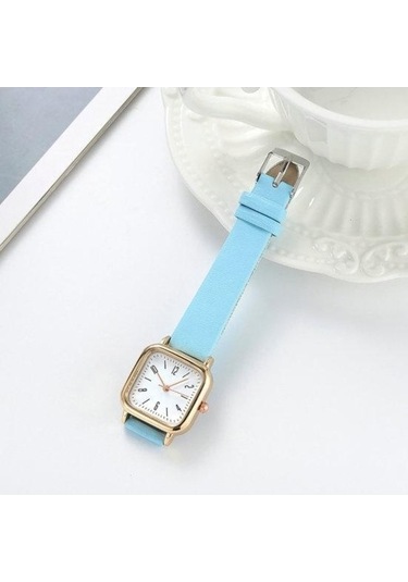 Bosphorusboutique02 Yeşil Kadın Saat, Kare Kadran, Ayarlanabilir Suni Deri Kayış, Zarif Minimalist, Hediye Moda Takı, Günlük Kullanım, Yüksek Doğruluk Metal Elbise Bilek Saati Çok Renkli