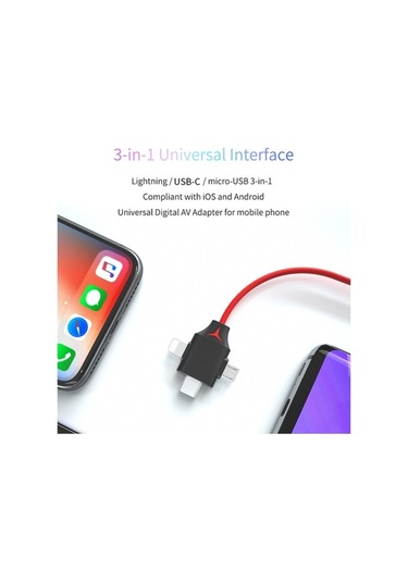 Flybuy Mirascreen L7-8 8 Pin Mikro Usb Usb-c/hdmı Dönüştürücü 2m Kablo