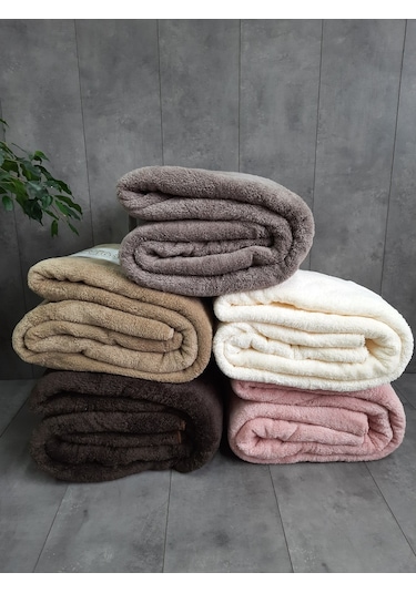 Aurora Gri Renk Welsoft Peluş Çift Kişilik Battaniye 185 X 220 Cm