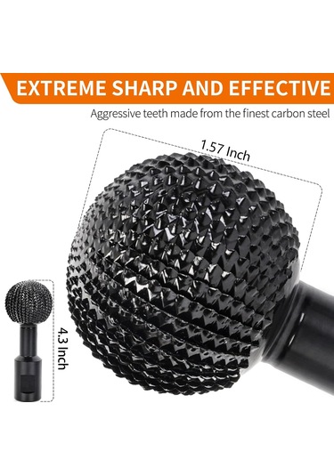 4 1/2 Ve 5 İnç Açılı Öğütücü İçin 5/8-11 İplikli Küre Döner Çapak, Bilyalı Gouge Ekleri