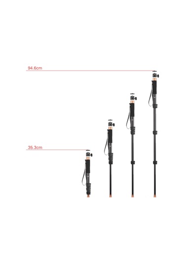 Teltree Andoer Tp-148 Aluminyum Monopod/mikrofon Çubuğu 35.3-94.6cm Yüksekliği Ayarı 5kg Maksimum Yük Taşıma - Dslr Kameralar Ve Mikrofonlar İçin