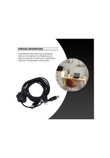 Leasetake 2'si 1 Arada Yazıcı Kablosu Usb A'dan B'ye Erkekten Erkeğe Yazıcı Kablosu Hp Canon Samsung Yazıcı Ayırıcı İki Bilgisayar İçin B