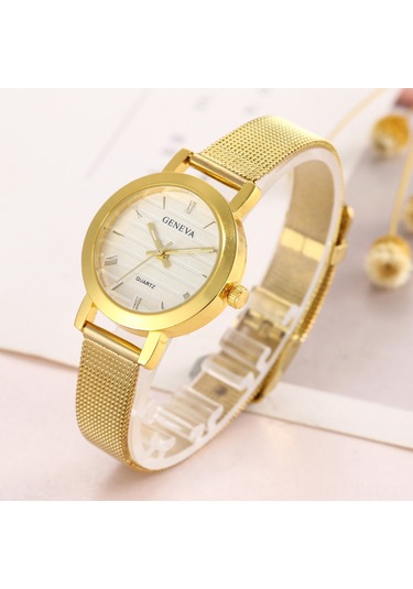 Samdoo Kadınlar İçin Minimalist Altın Renkli Kasa Ve Ağızlı Kayışlı Kol Saati, Doğru Zamanı Gösteren Kuvars Hareketli Stili, Partiler Ve Alışveriş İçin Uygun Diğer