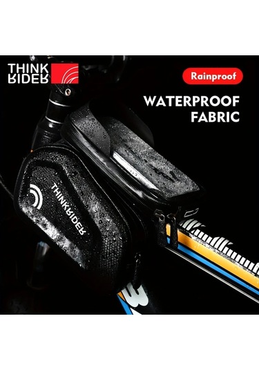 Willowhaven Thinkrider Su Geçirmez Bisiklet Çerçeve Çantası Siyah 7 İnç Telefonlar İçin Ahşap