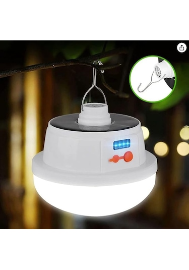 Klaus Pro Solar Kamp Lambası Güneş Enerjili Kamp Lambası Usb 5w 12saat Beyaz