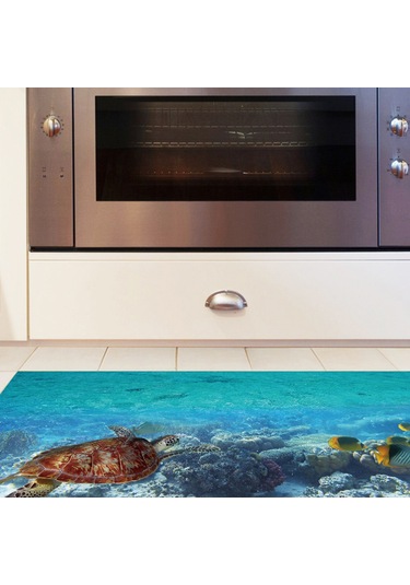 Yaleker Pvc Zemin Sticker 60x120 Cm - Kolay Yapıştır & Çıkar, Geleneksel Desenler, Ev Dekorasyonu Yenileme, 1 Adet Diğer