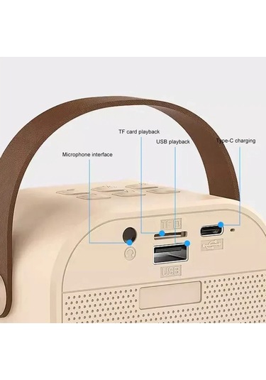 Mini Kablosuz Bluetooth Karaoke Hoparlör Kareoke Makinesi Mavi