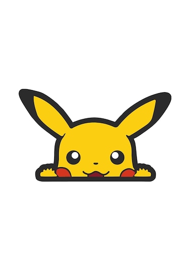 Pikachu Motorsiklet, Laptop, Kask, Araba Sticker 14x9 Cm