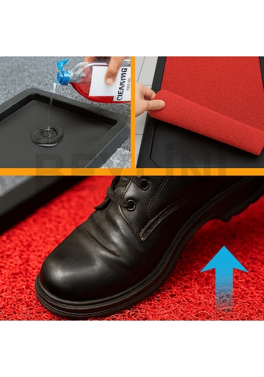 Dezenfektan Hijyen Paspası Dış Kapı Ofis Apartman Halısı Kırmızı