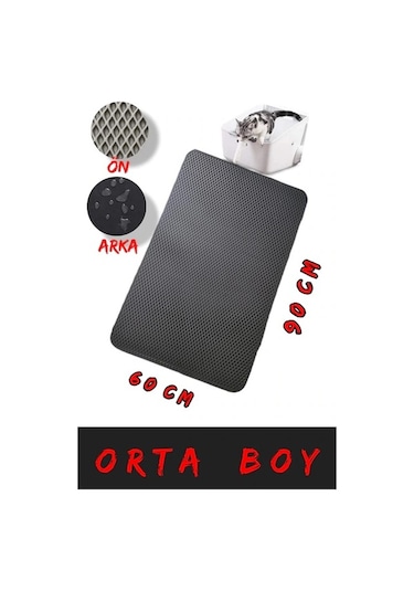 Cateva Elekli Kedi Kumu Paspası Orta Boy Çift Taraflı Su Geçirmez 90 x 60 CM