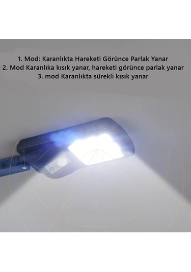 Cl-180 Solar Sokak Lambası Bahçe Armatürü Sensörlü Güneş Enerjili
