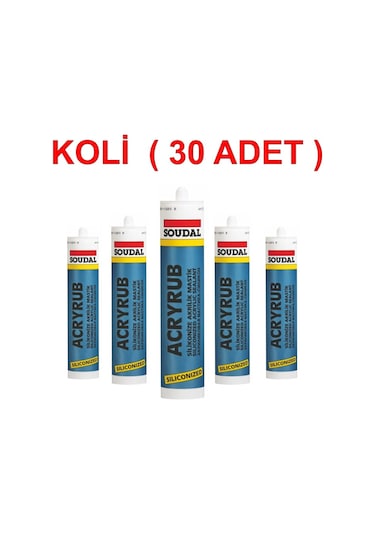 Soudal Acryrub Silikonize Mastik Kartuş 500Gr - Koli