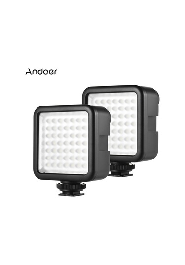 Andoer W49 Mini Interlok Kamera Dim Led Panel Işık Siyah Siyah