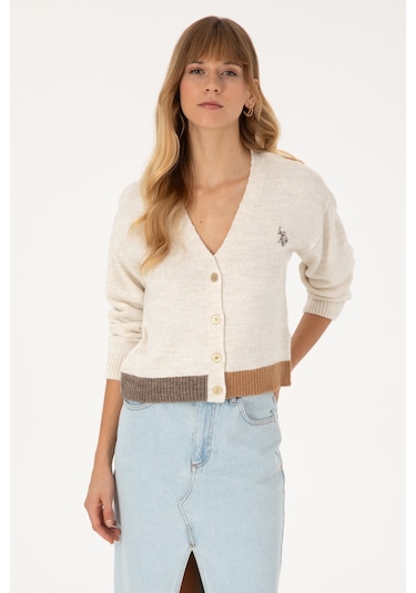 U.s. Polo Assn. Kadın Hırka Triko 50314717-vr256 İnci