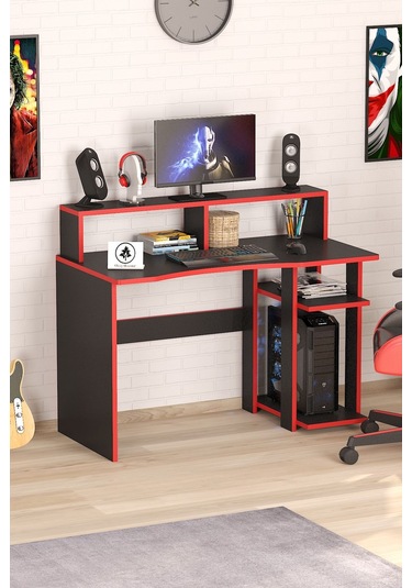 Ada Oyuncu Masası Gamer Masası 120x60 Cm Siyah
