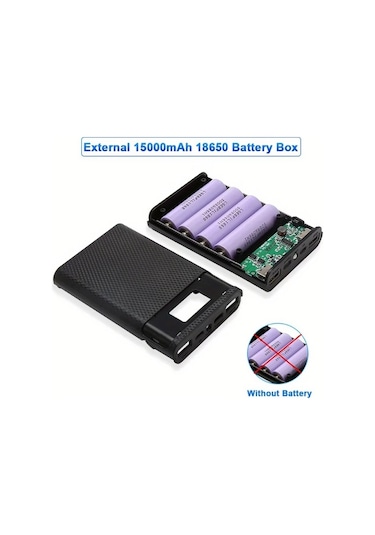 Boatshop1 Beyaz Ka4 Usb C Ve Usb Girisli 4x18650 Pil Power Bank Kilifi İphone İcin Dayanikli Pvc Kapak Tasinabilir Sarj Cihazi