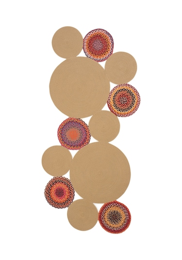 Cool Halı Luke 848 Naturel Renk Oval Halı Paspas Bohem Örgü Hasır Kilim Mutfak Balkon Banyo Halısı