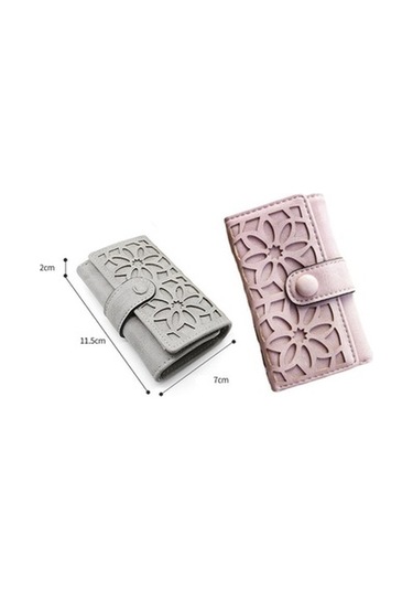 Linjinxu Pu Çok İşlevli Üçlü Katlama Tokalı Kadın Anahtar Çantası Yeşil Diğer Diğer