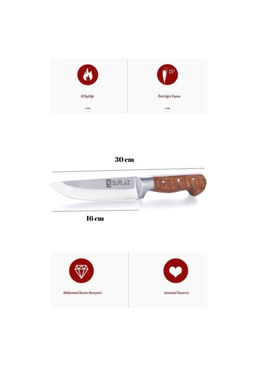 Kurban Bıçak Seti 3 Parça Kasap Bıçakları