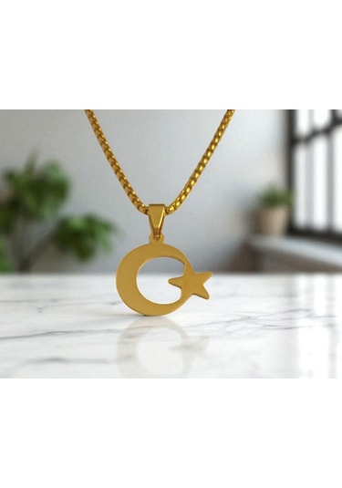 Ay Yıldız Çelik Kolye Ucu 8965