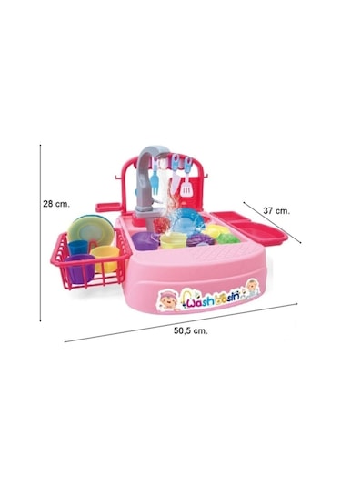 Oyuncak Bulaşık Yıkama Seti-İç Sepetli Modern Çeşmeli Lavabo