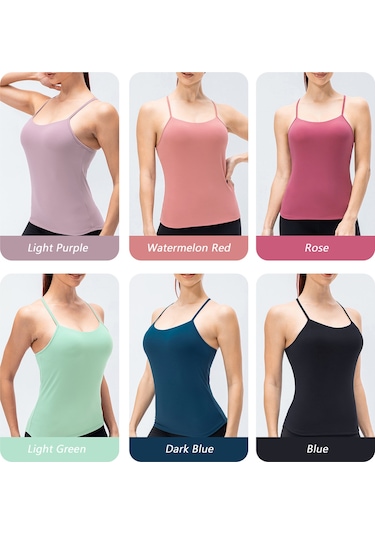 Kosona Kadınlar İçin Meşe Kırmızısı Yoga Spor Vücut Şekli Belirten Tayt - Çıkarılabilir Büst Pad Ve Kaymaz Arka Çapraz Askılı Kırmızı