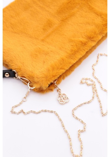 Dgn 4106 Kadin Kürklü Çanta 4106-2337-R2616 Sarı