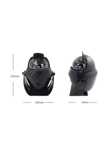 Marin Siyah Işıklı Pusula 12v Tekne Yat Bot Navigasyon